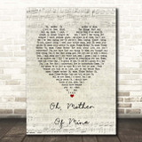 The Temptations Oh, Mother Of Mine Script Heart Song Lyric Print