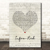 Three Days Grace Infra-Red Script Heart Song Lyric Print