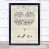 Tiesto Just Be Script Heart Song Lyric Print