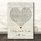 Tina Arena I Only Want To Be With You Script Heart Song Lyric Print