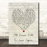 Tom Jones I'll Never Fall In Love Again Script Heart Song Lyric Print