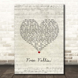 Tom Petty Free Fallin' Script Heart Song Lyric Print