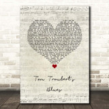 Tom Waits Tom Traubert's Blues Script Heart Song Lyric Print
