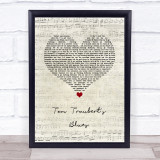 Tom Waits Tom Traubert's Blues Script Heart Song Lyric Print