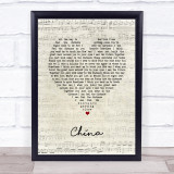 Tori Amos China Script Heart Song Lyric Print