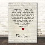 Tracy Chapman For You Script Heart Song Lyric Print