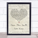 Travis Tritt More Than You'll Ever Know Script Heart Song Lyric Print
