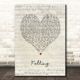 Trevor Daniel Falling Script Heart Song Lyric Print