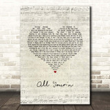 Tyler Childers All Your'n Script Heart Song Lyric Print