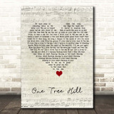U2 One Tree Hill Script Heart Song Lyric Print