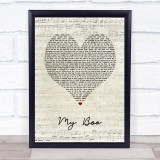 Usher My Boo Script Heart Song Lyric Print