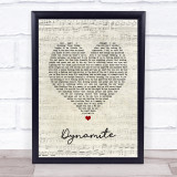 Westlife Dynamite Script Heart Song Lyric Print