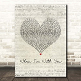 Westlife When I'm With You Script Heart Song Lyric Print