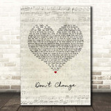 Why Don't We Don't Change Script Heart Song Lyric Print