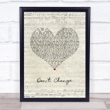 Why Don't We Don't Change Script Heart Song Lyric Print