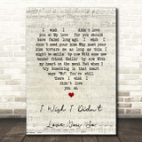 Willie Nelson I Wish I Didn't Love You So Script Heart Song Lyric Print