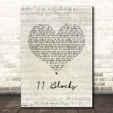 Wrabel 11 Blocks Script Heart Song Lyric Print