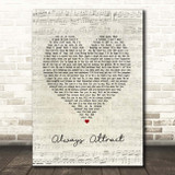 You Me At Six Always Attract Script Heart Song Lyric Print