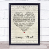 You Me At Six Always Attract Script Heart Song Lyric Print