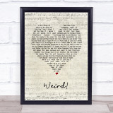 YUNGBLUD Weird! Script Heart Song Lyric Print