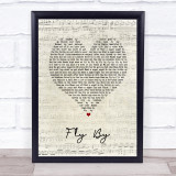 Blue Fly By Script Heart Song Lyric Print