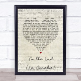 Blur To the End (La Comedie) Script Heart Song Lyric Print