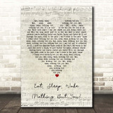 Bombay Bicycle Club Eat, Sleep, Wake (Nothing But You) Script Heart Song Lyric Print