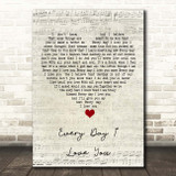 Boyzone Every Day I Love You Script Heart Song Lyric Print