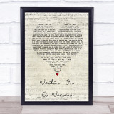 Brad Paisley Waitin' On A Woman Script Heart Song Lyric Print