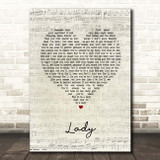 Brett Young Lady Script Heart Song Lyric Print