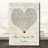 ABBA When I Kissed The Teacher Script Heart Song Lyric Print