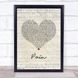 Bugzy Malone Pain Script Heart Song Lyric Print