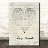 Busted Who's David Script Heart Song Lyric Print