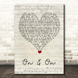 Cartoon On & On Script Heart Song Lyric Print
