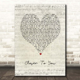 Adam Lambert Closer To You Script Heart Song Lyric Print
