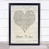 Adam Lambert Closer To You Script Heart Song Lyric Print