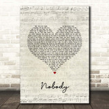 Casting Crowns Nobody Script Heart Song Lyric Print