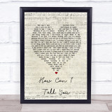 Cat Stevens How Can I Tell You Script Heart Song Lyric Print