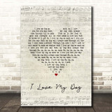 Cat Stevens I Love My Dog Script Heart Song Lyric Print