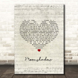 Cat Stevens Moonshadow Script Heart Song Lyric Print