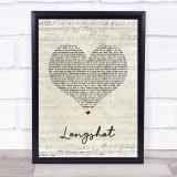 Catfish And The Bottlemen Longshot Script Heart Song Lyric Print