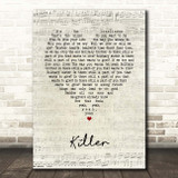 Adamski & Seal Killer Script Heart Song Lyric Print