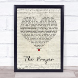 Celine Dion & Andrea Bocelli The Prayer Script Heart Song Lyric Print