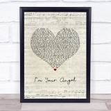 Celine Dion & R. Kelly I'm Your Angel Script Heart Song Lyric Print