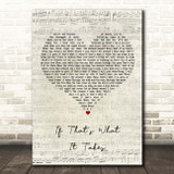 Celine Dion If That's What It Takes Script Heart Song Lyric Print