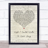 Chas & Dave Wish I Could Write A Love Song Script Heart Song Lyric Print