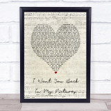 Christopher L. Merrill I Want You Back In My Pictures Script Heart Song Lyric Print