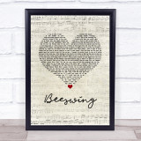 Christy Moore Beeswing Script Heart Song Lyric Print