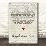 Christy Moore Bright Blue Rose Script Heart Song Lyric Print