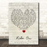 Christy Moore Ride On Script Heart Song Lyric Print